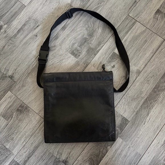 Adriana Caras Handbags - Adriana Caras Minimalist Black Crossbody Leather Shoulder Bag Riri Zippers